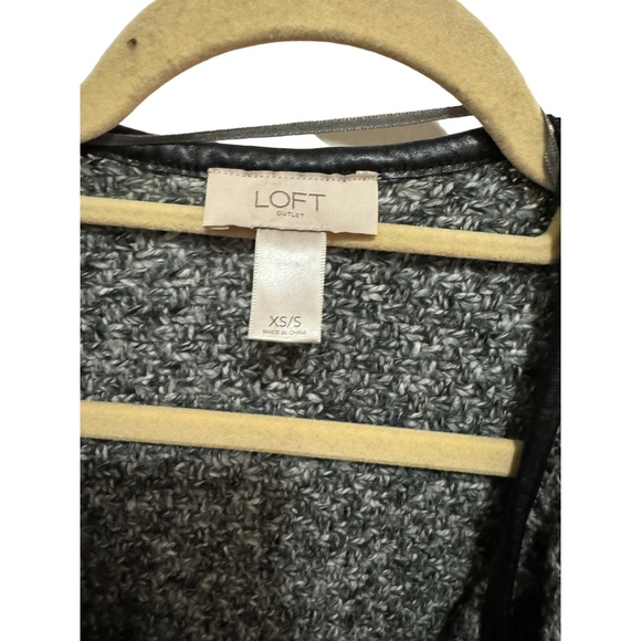 LOFT - Longer Length, Shawl Collar Black / Grey Heather Cardigan - Size XS/S - Picture 3 of 3